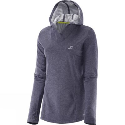 Sudadera Con Capucha Salomon Elevate Manga Larga Mujer - Gris - Chile YBD269584